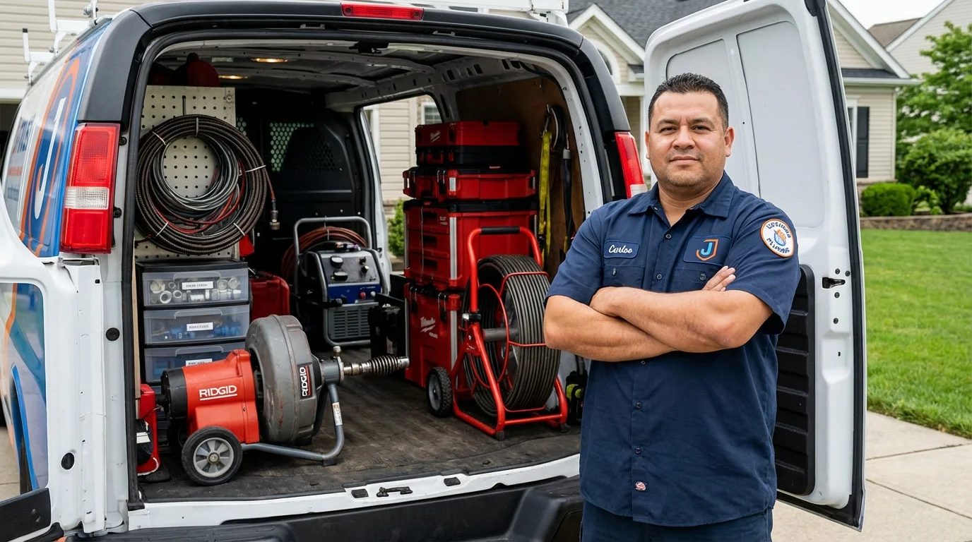 Professional drain cleaning equipment and Johns Plumbing LLC plumber in Wichita