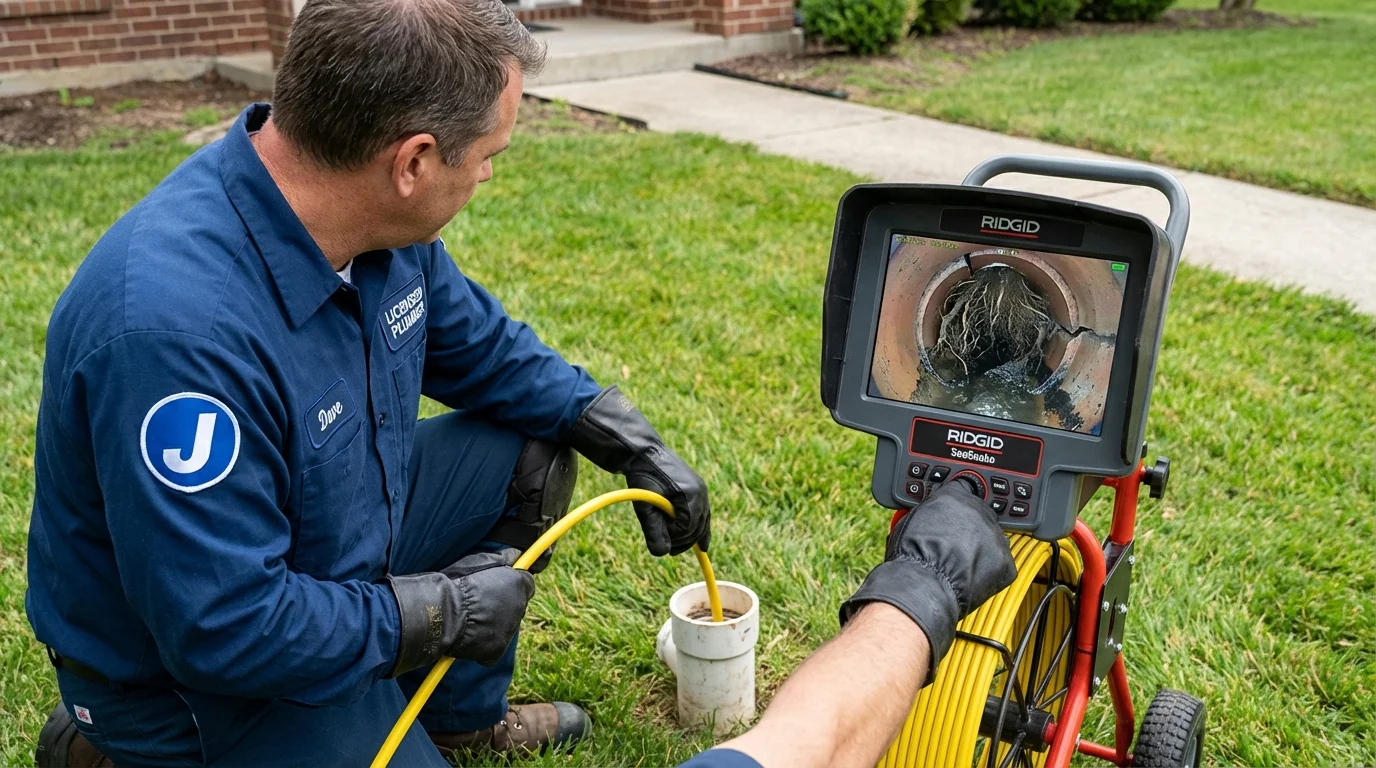 Sewer camera inspection being performed by Johns Plumbing LLC in Wichita